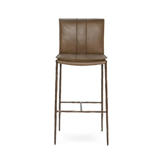 Adobe Tan Top Grain Leather Bar & Counter Stool Mayer Bar Stool Collection