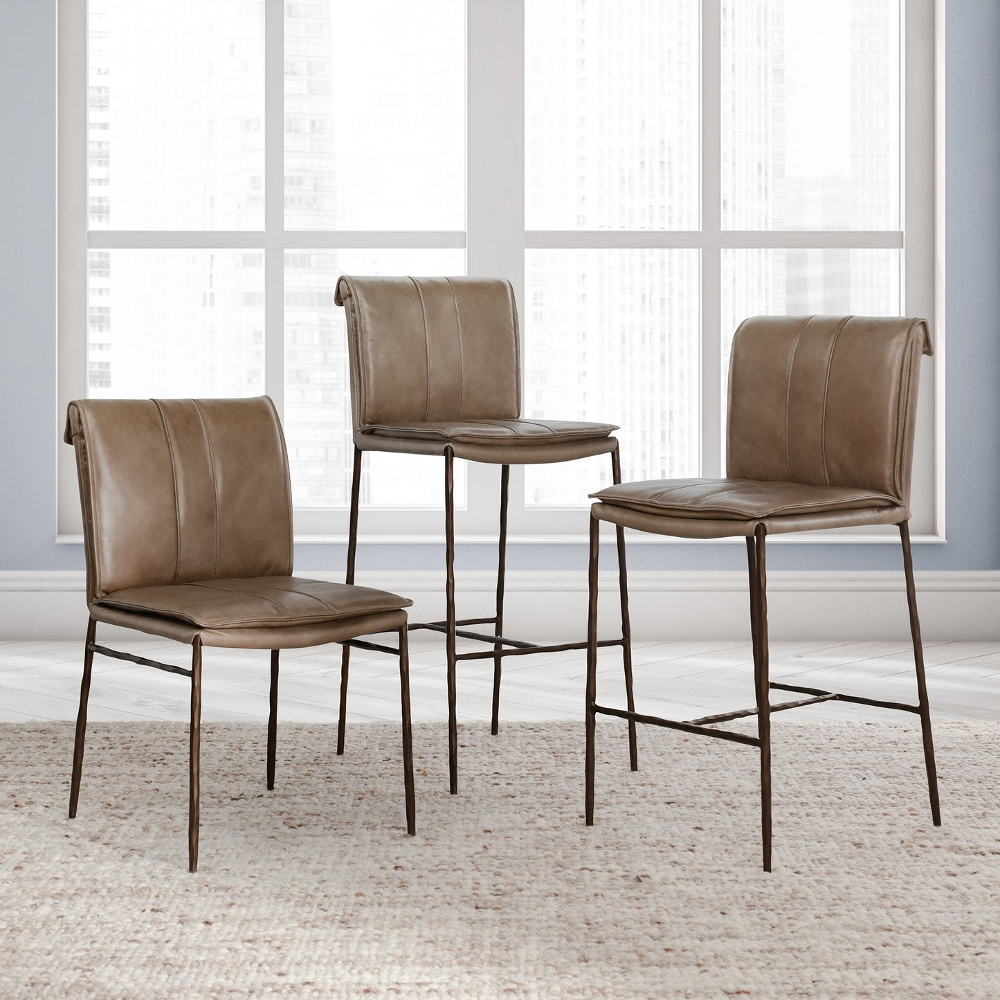 Adobe Tan Top Grain Leather Bar & Counter Stool Mayer Counter Stool Collection