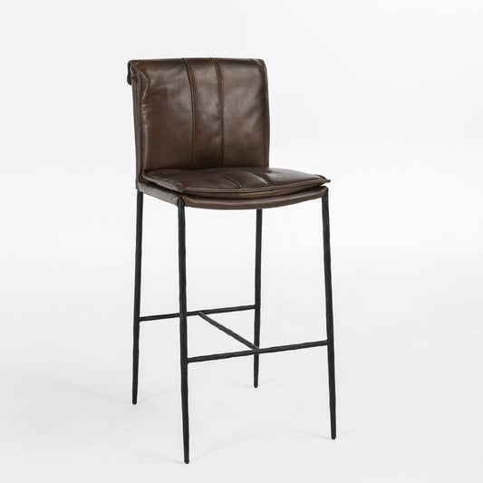 Truffle Brown Top Grain Leather Bar & Counter Stool Mayer Bar Stool Collection