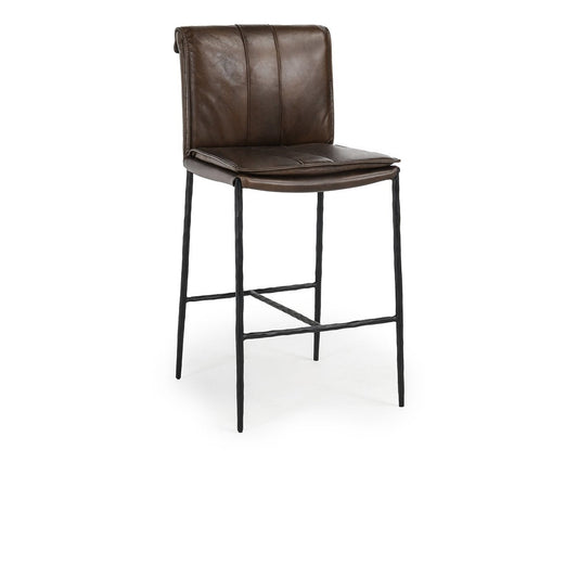 Truffle Brown Top Grain Leather Bar & Counter Stool Mayer Counter Stool Collection