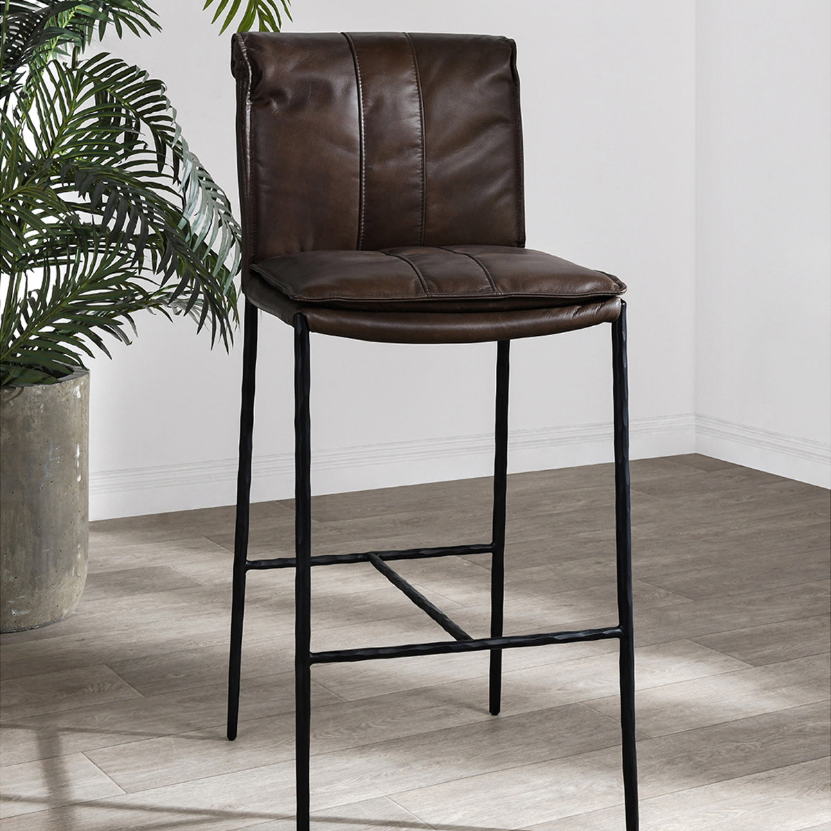 Truffle Brown Top Grain Leather Bar & Counter Stool Mayer Counter Stool Collection