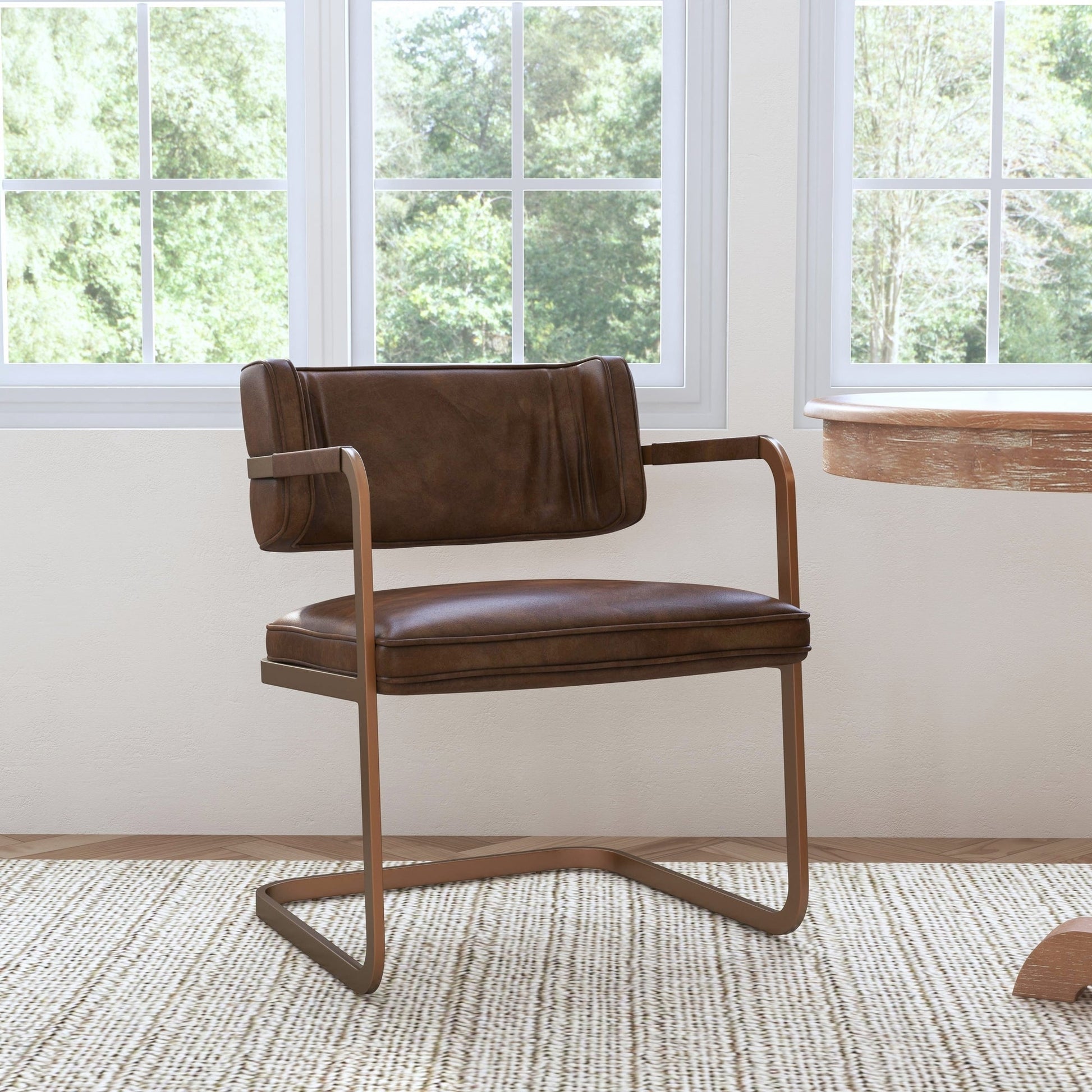 Truffle Brown Top Grain Leather Dining Chair Fonda Dining Chair Collection