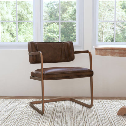 Truffle Brown Top Grain Leather Dining Chair Fonda Dining Chair Collection