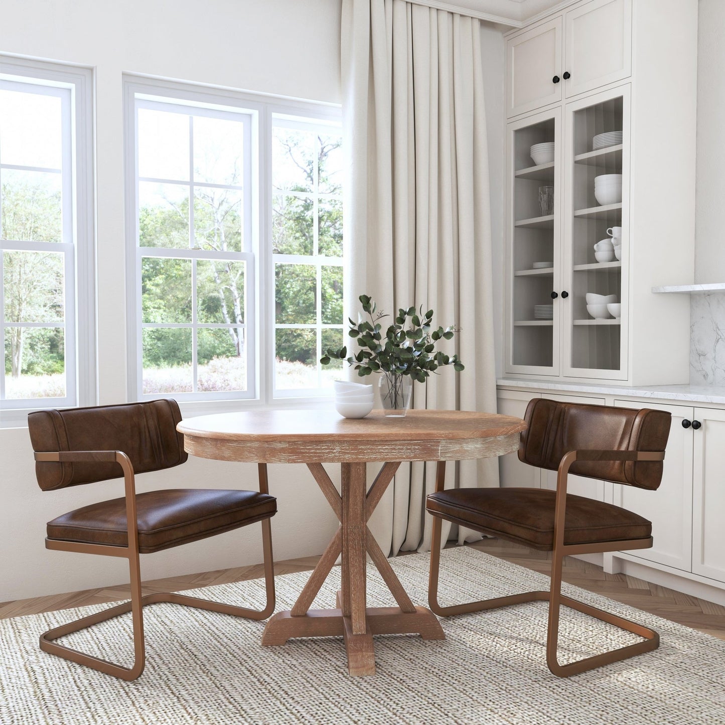 Truffle Brown Top Grain Leather Dining Chair Fonda Dining Chair Collection