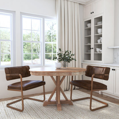 Truffle Brown Top Grain Leather Dining Chair Fonda Dining Chair Collection