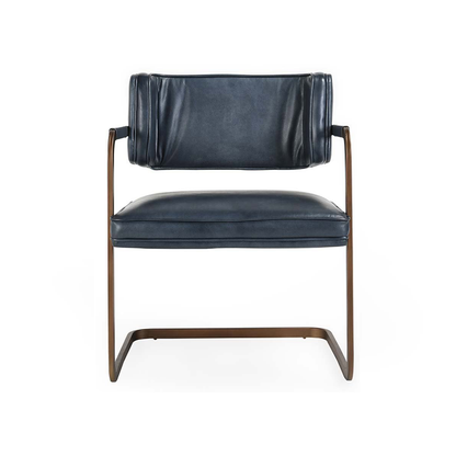 Ocean Blue Top Grain Leather Dining Chair Fonda Dining Chair Collection