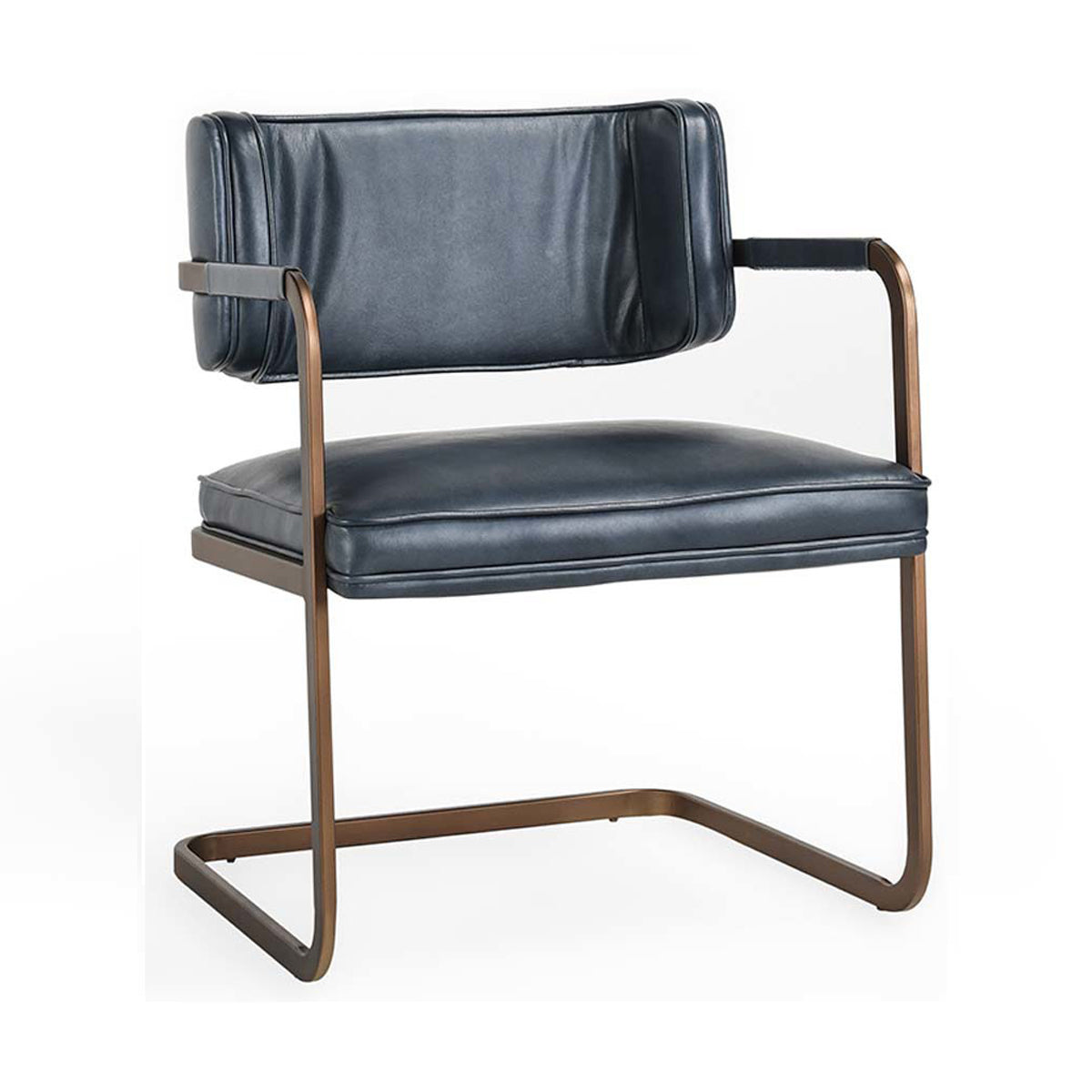 Ocean Blue Top Grain Leather Dining Chair Fonda Dining Chair Collection