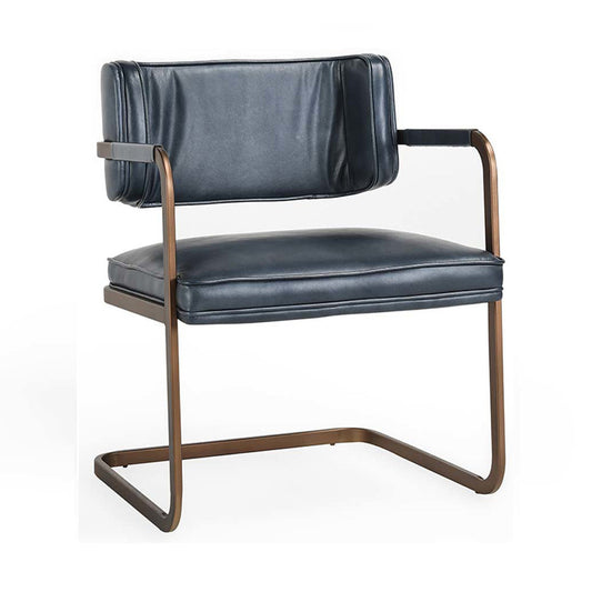 Ocean Blue Top Grain Leather Dining Chair Fonda Dining Chair Collection