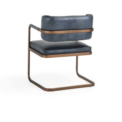 Ocean Blue Top Grain Leather Dining Chair Fonda Dining Chair Collection