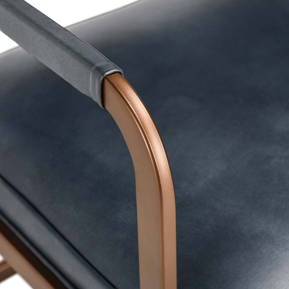 Ocean Blue Top Grain Leather Dining Chair Fonda Dining Chair Collection