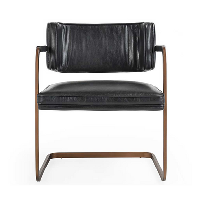 Jet Black Top Grain Leather Dining Chair Fonda Dining Chair Collection