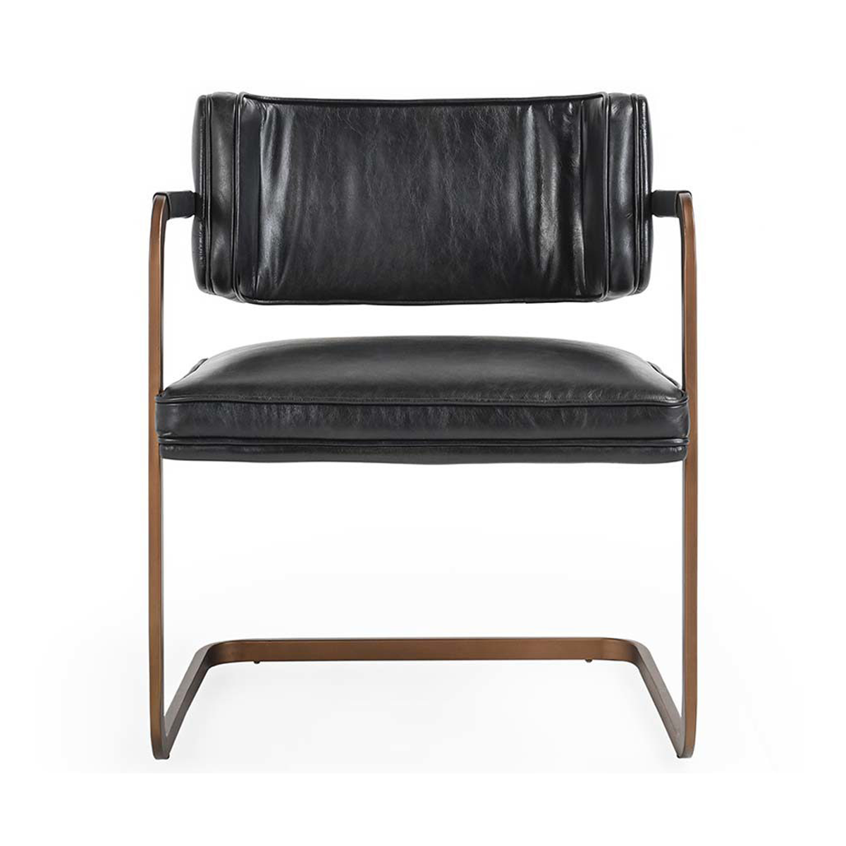 Jet Black Top Grain Leather Dining Chair Fonda Dining Chair Collection
