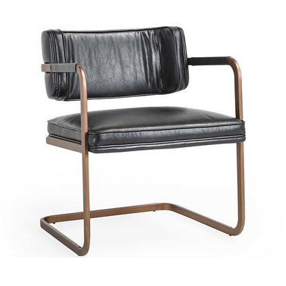 Jet Black Top Grain Leather Dining Chair Fonda Dining Chair Collection