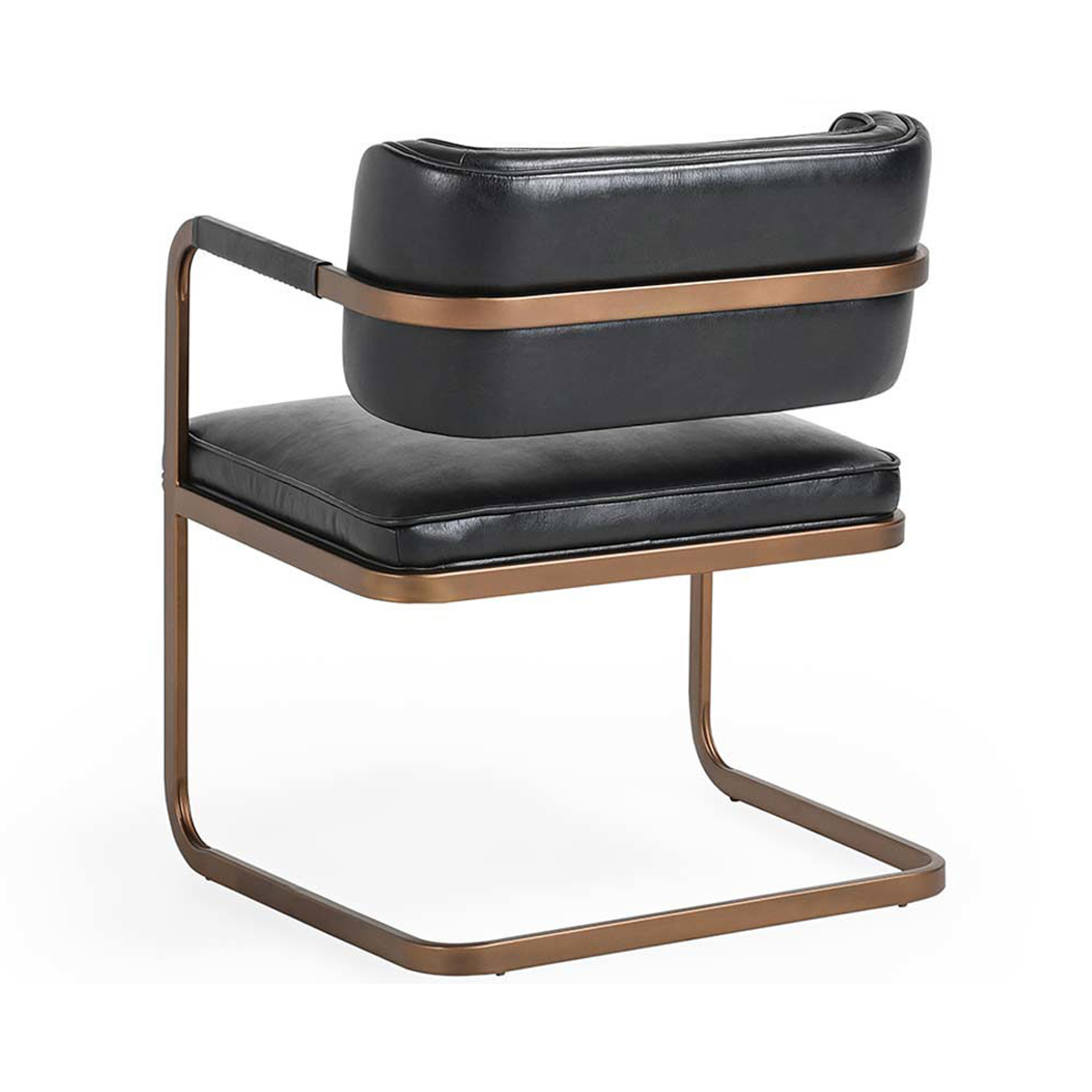 Jet Black Top Grain Leather Dining Chair Fonda Dining Chair Collection
