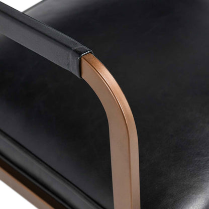 Jet Black Top Grain Leather Dining Chair Fonda Dining Chair Collection