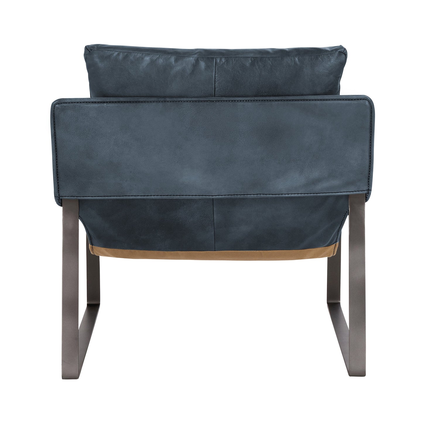 Ocean Blue Top Grain Leather Accent Chair Morgan Accent Chair Collection