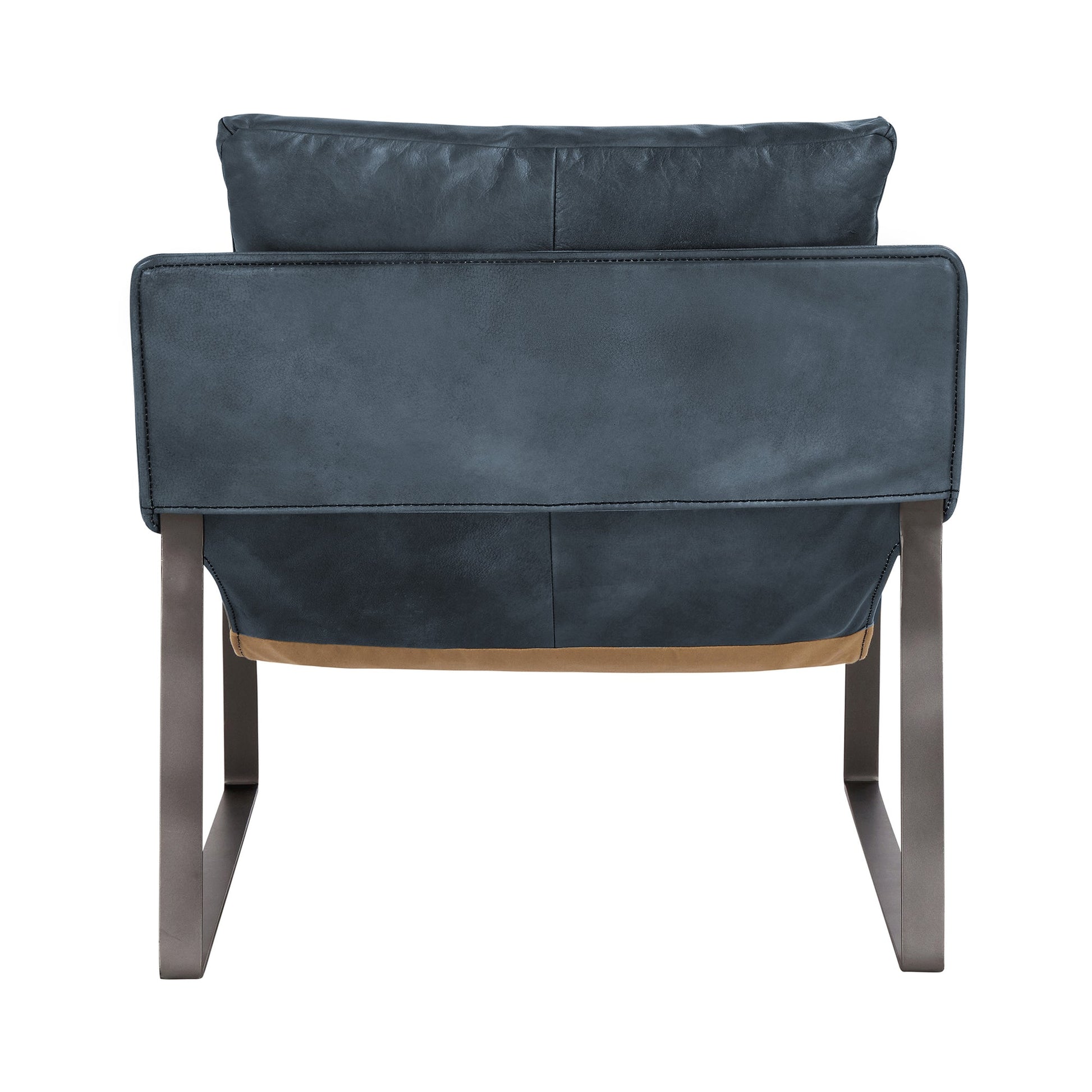 Ocean Blue Top Grain Leather Accent Chair Morgan Accent Chair Collection