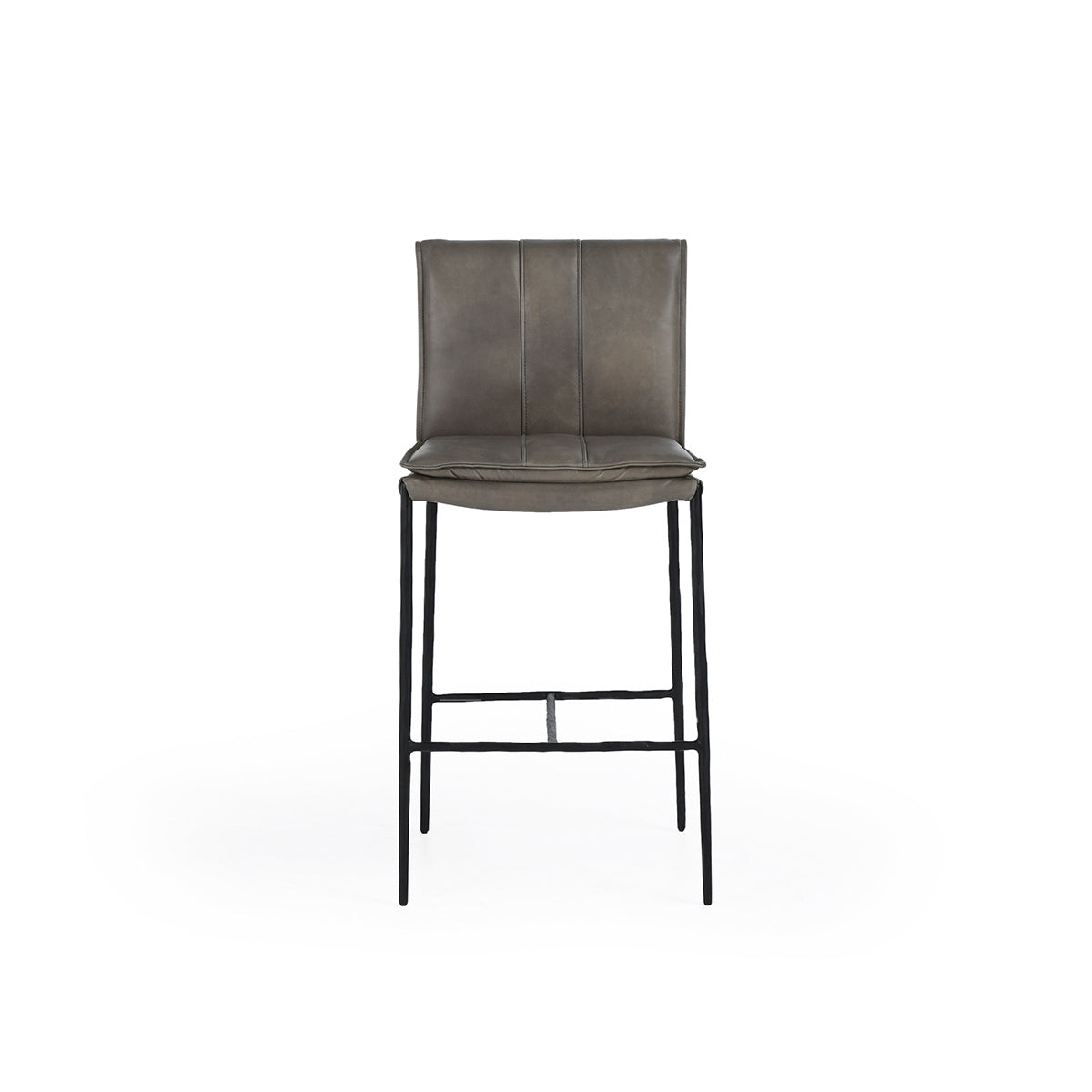 Pewter Gray Top Grain Leather Bar & Counter Stool Mayer Counter Stool Collection