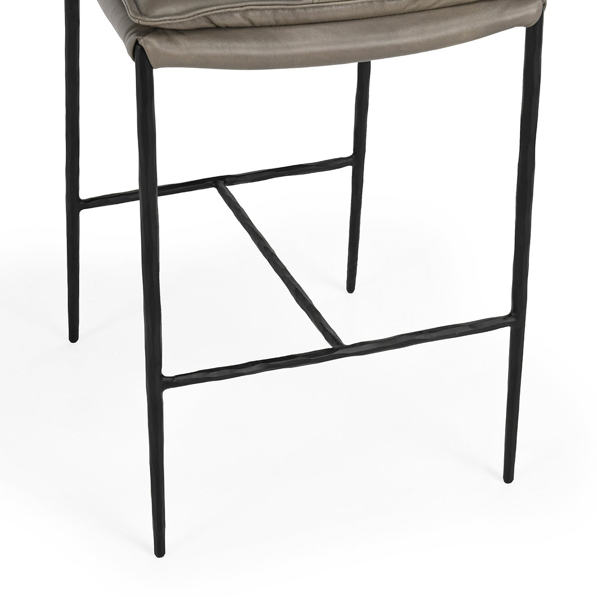 Pewter Gray Top Grain Leather Bar & Counter Stool Mayer Counter Stool Collection