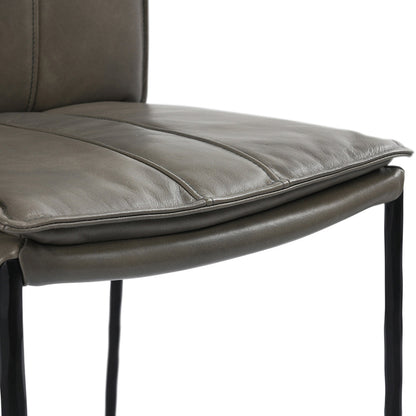 Pewter Gray Top Grain Leather Bar & Counter Stool Mayer Bar Stool Collection