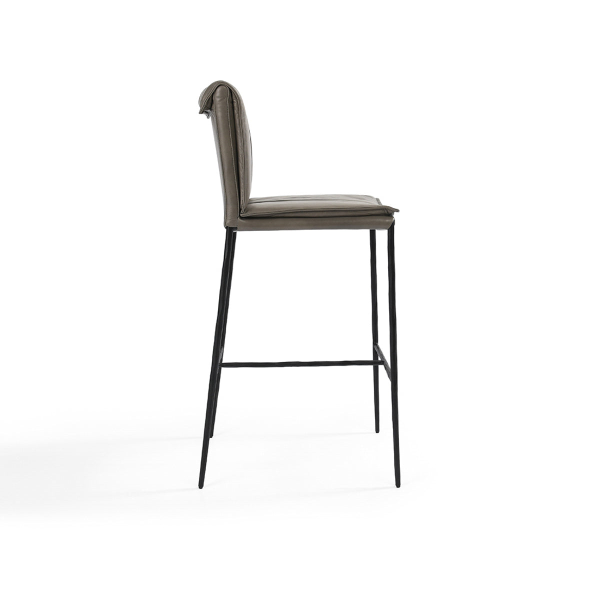Pewter Gray Top Grain Leather Bar & Counter Stool Mayer Bar Stool Collection