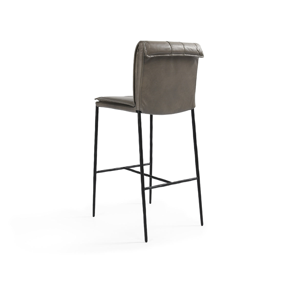 Pewter Gray Top Grain Leather Bar & Counter Stool Mayer Bar Stool Collection