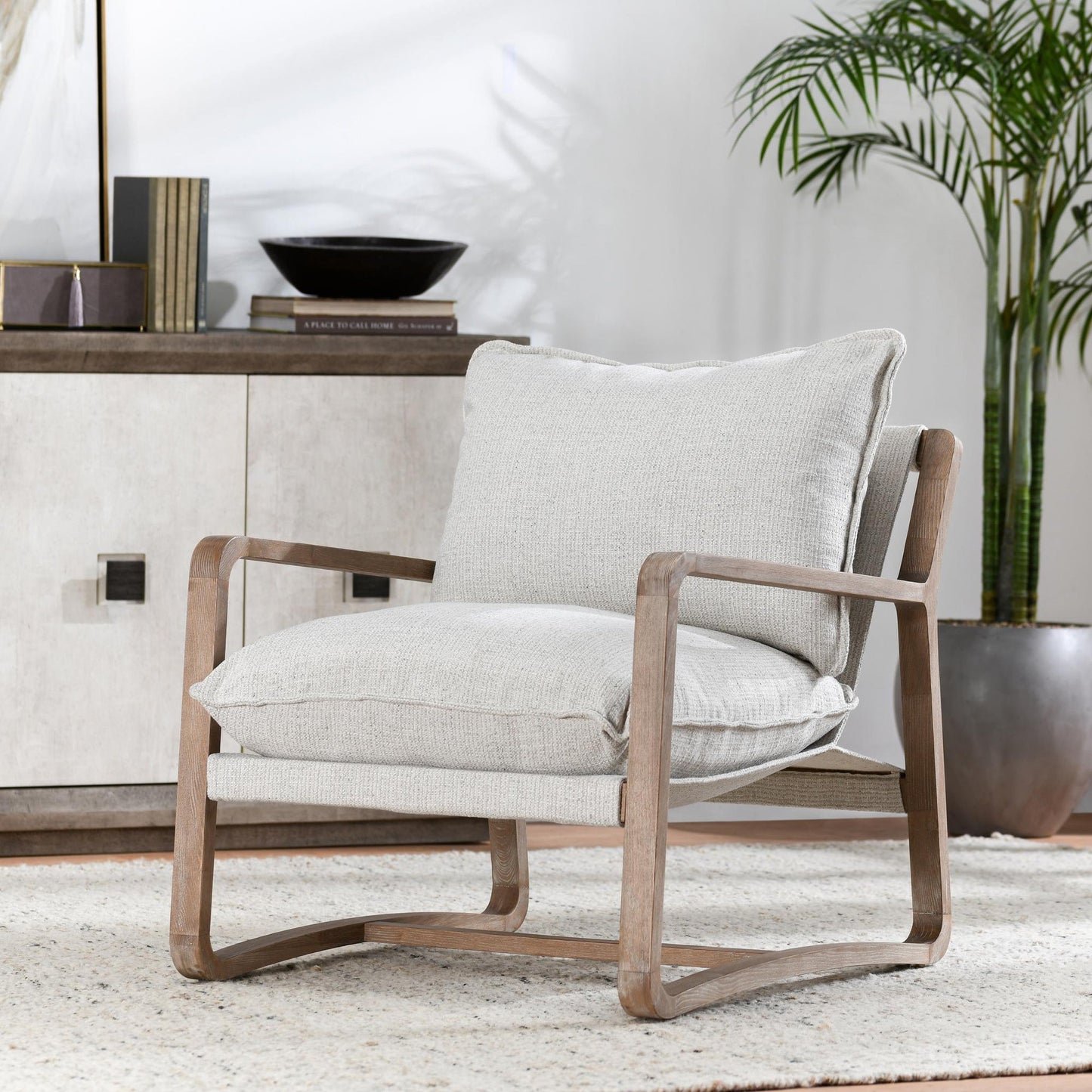 Natural 95% Polyester 5% Acrylic Accent Chair Mariah Accent Chair Collection