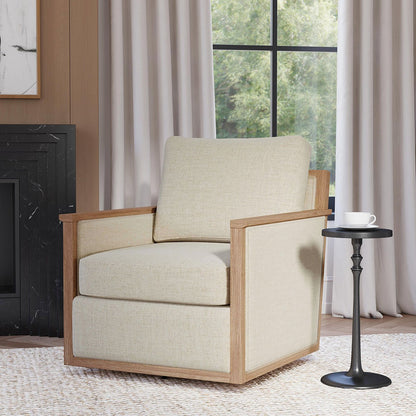 Natural 88% Polyester/12% Linen Accent Chair Norman Swivel Chair Collection
