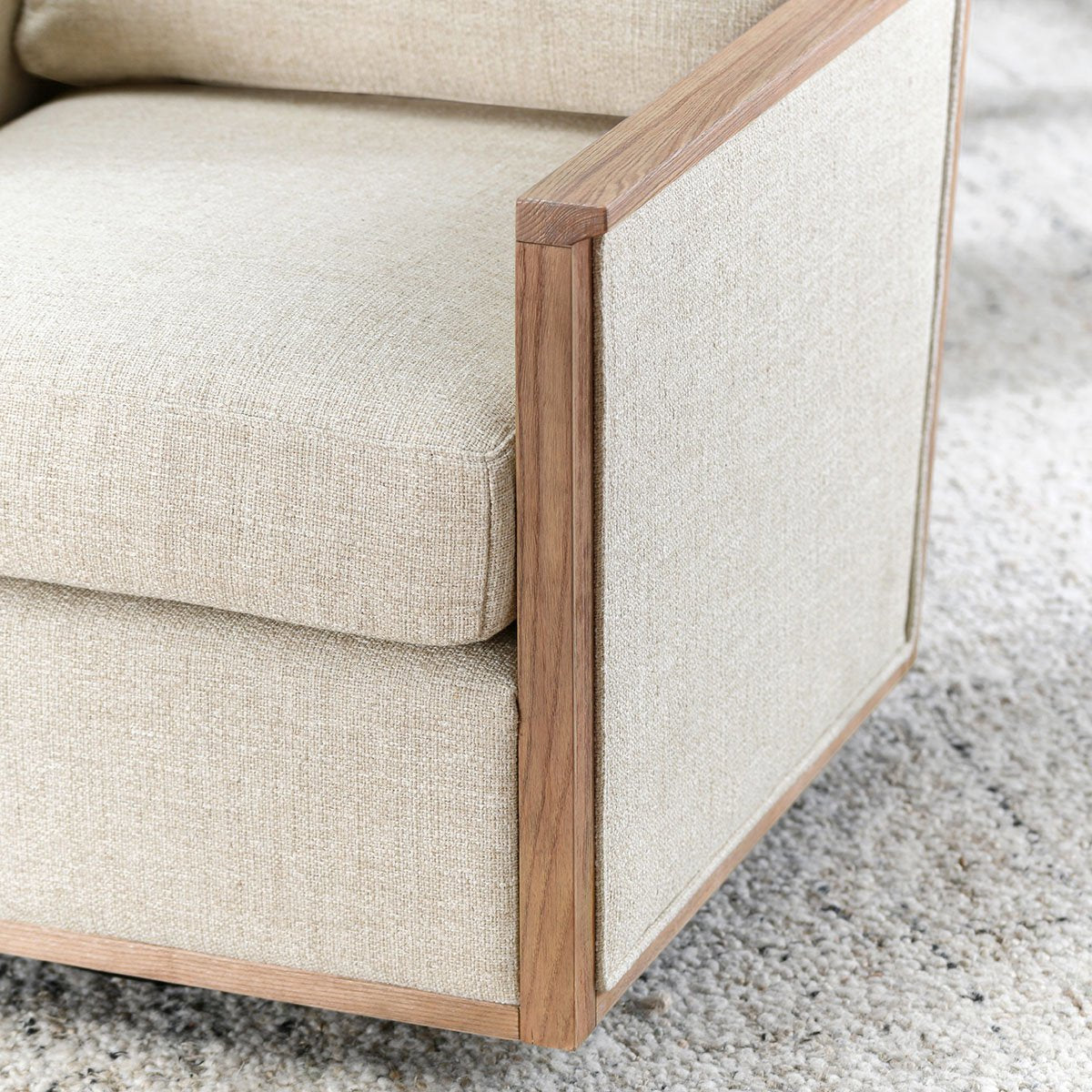 Natural 88% Polyester/12% Linen Accent Chair Norman Swivel Chair Collection