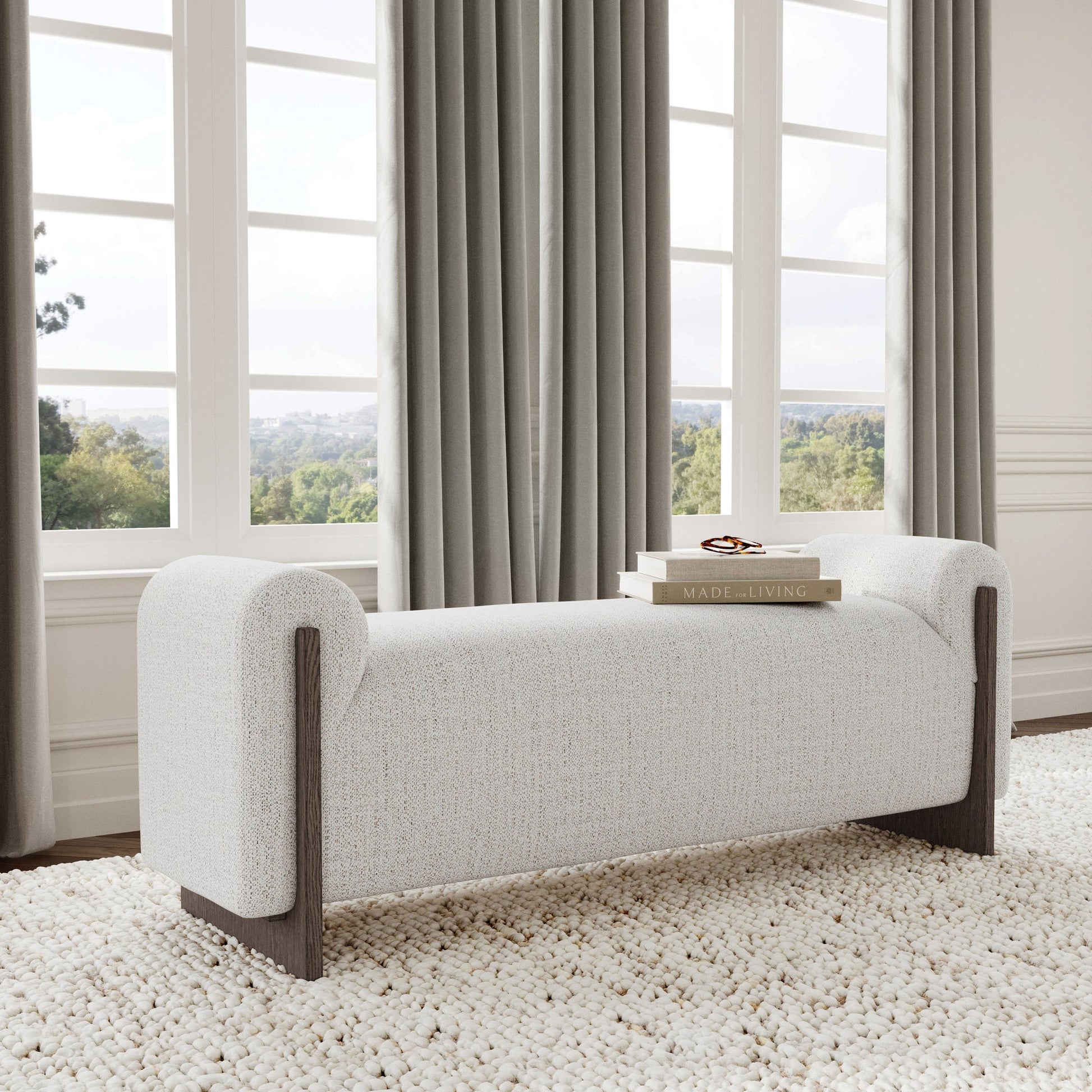 Sand 85% Polyester/15% Acrylic Accent Benche Sierra Accent Bench Collection