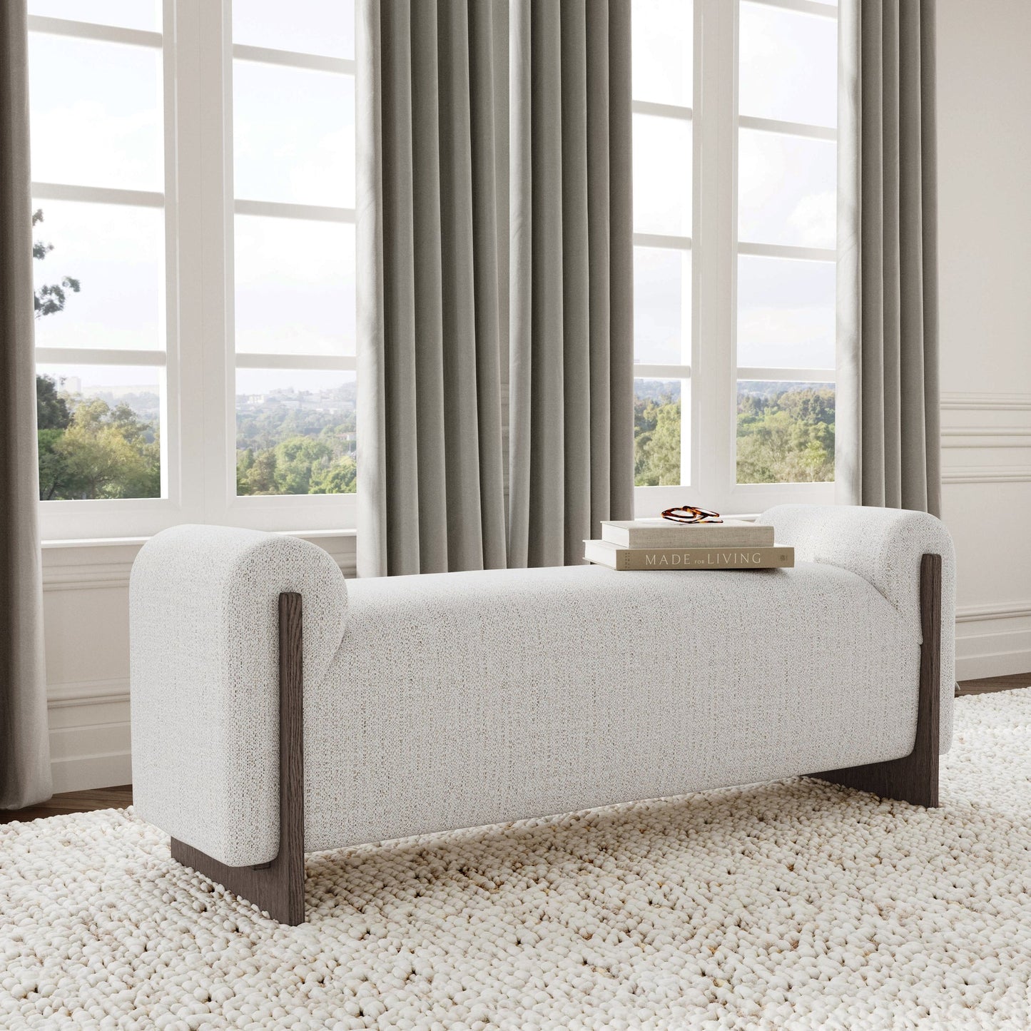 Sand 85% Polyester/15% Acrylic Accent Benche Sierra Accent Bench Collection