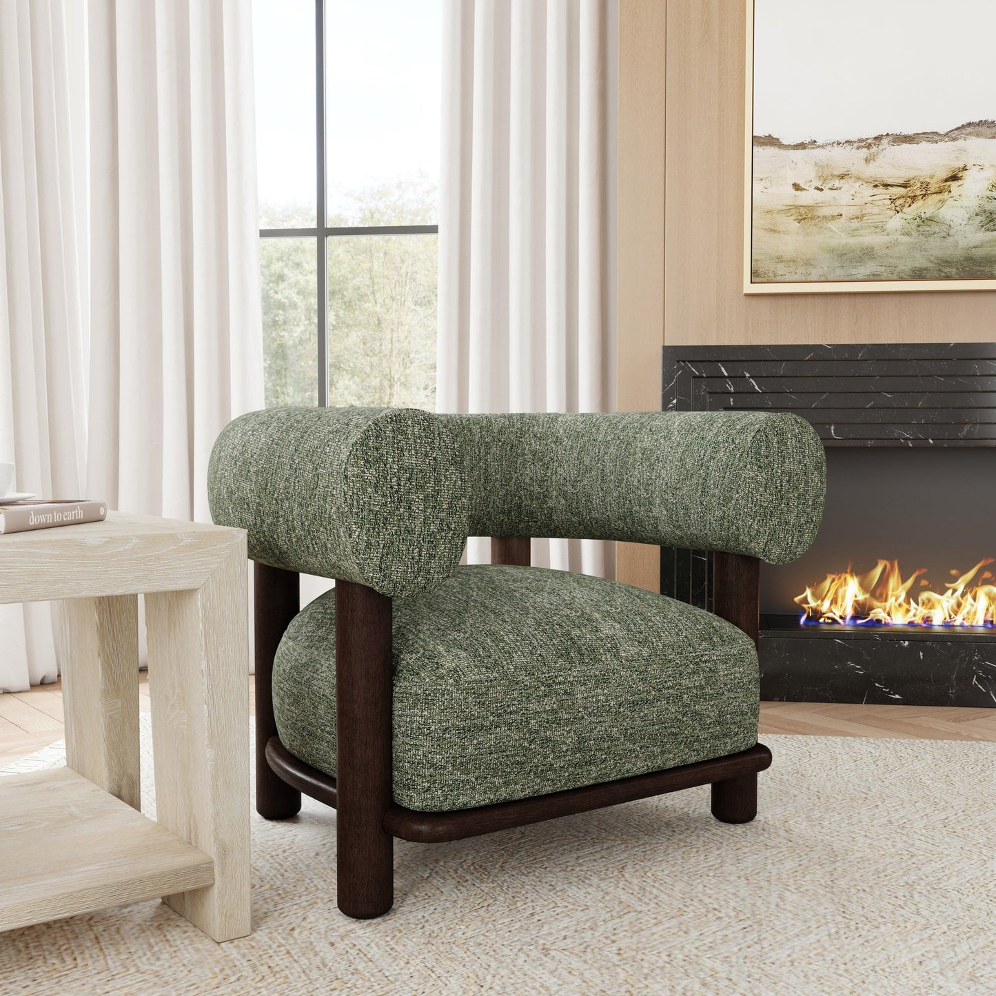 Green 100% Polyester Accent Chair Lars Accent Chair Collection