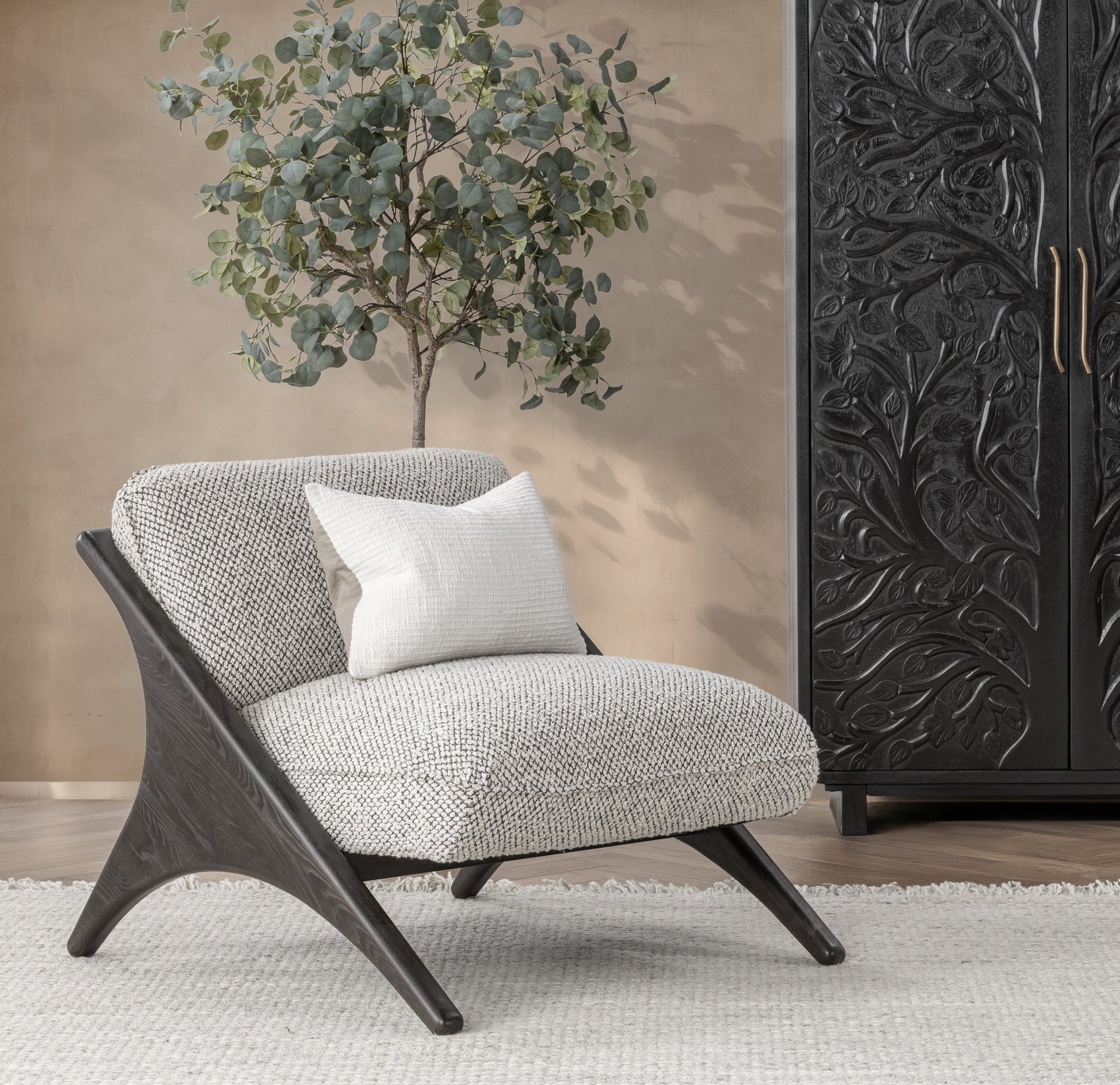 Gray 80% Polyester/20% Acrylic Accent Chair Georgia Accent Chair Collection