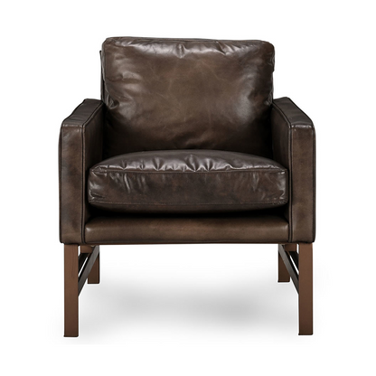 Truffle Brown Top Grain Leather Accent Chair Chazzie Accent Chair Collection