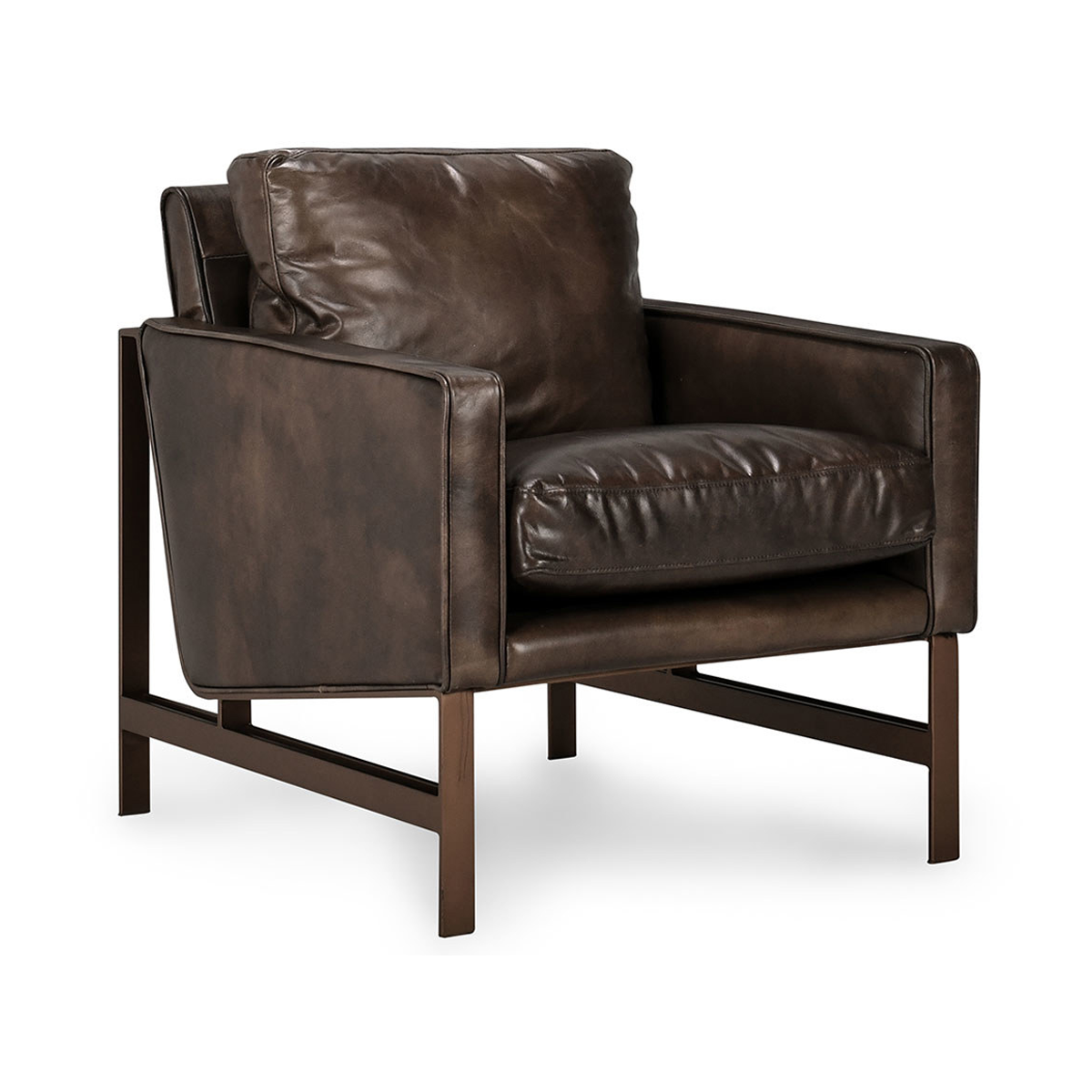 Truffle Brown Top Grain Leather Accent Chair Chazzie Accent Chair Collection