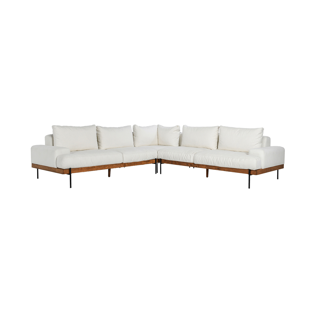 White 100% Polyester Sectional Faro 3 Piece Sectional Collection