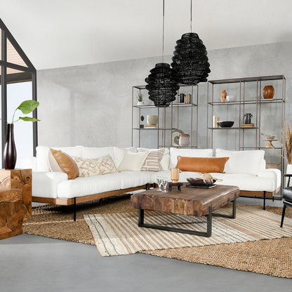 White 100% Polyester Sectional Faro 3 Piece Sectional Collection