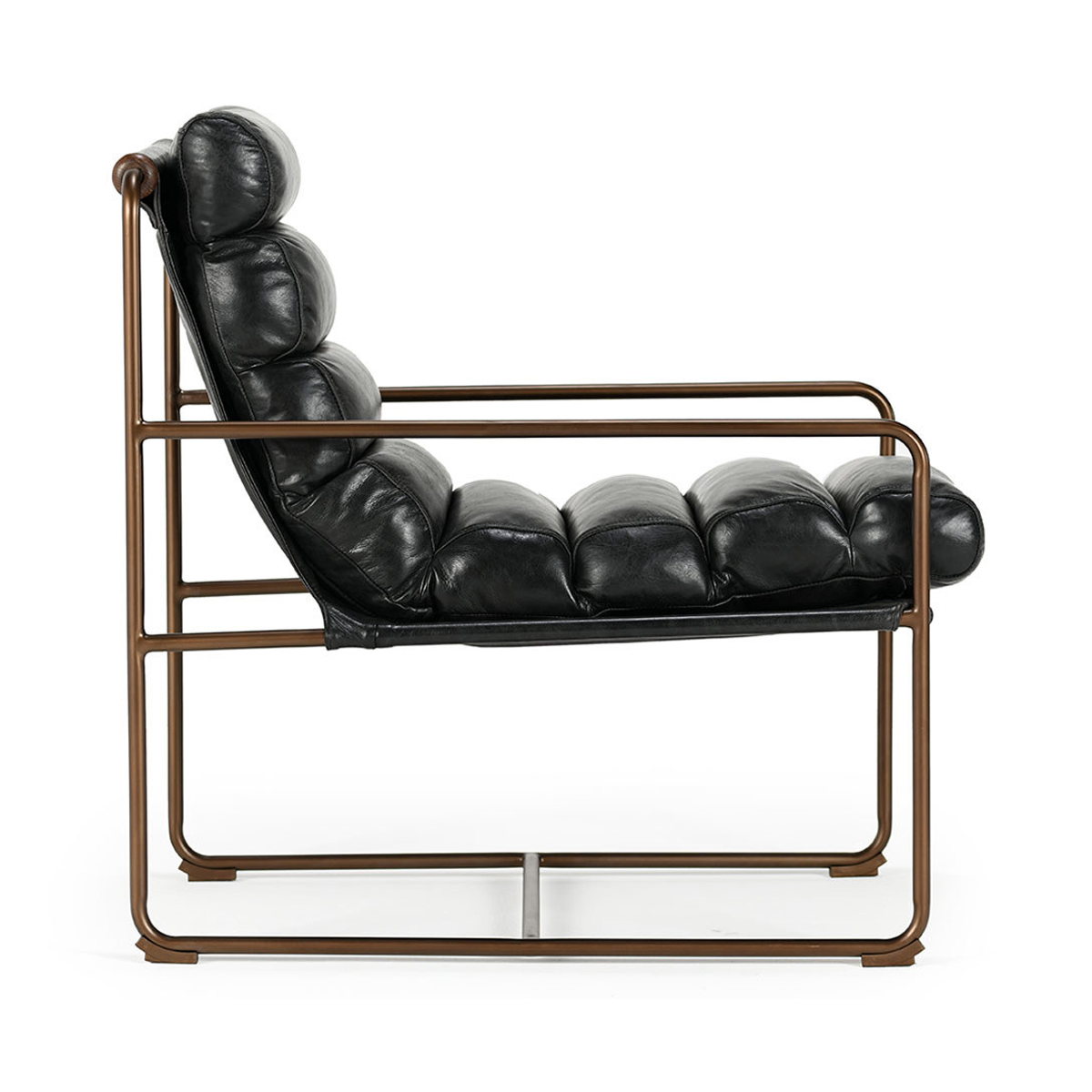 Jet Black Top Grain Leather Accent Chair Argo Accent Chair Collection