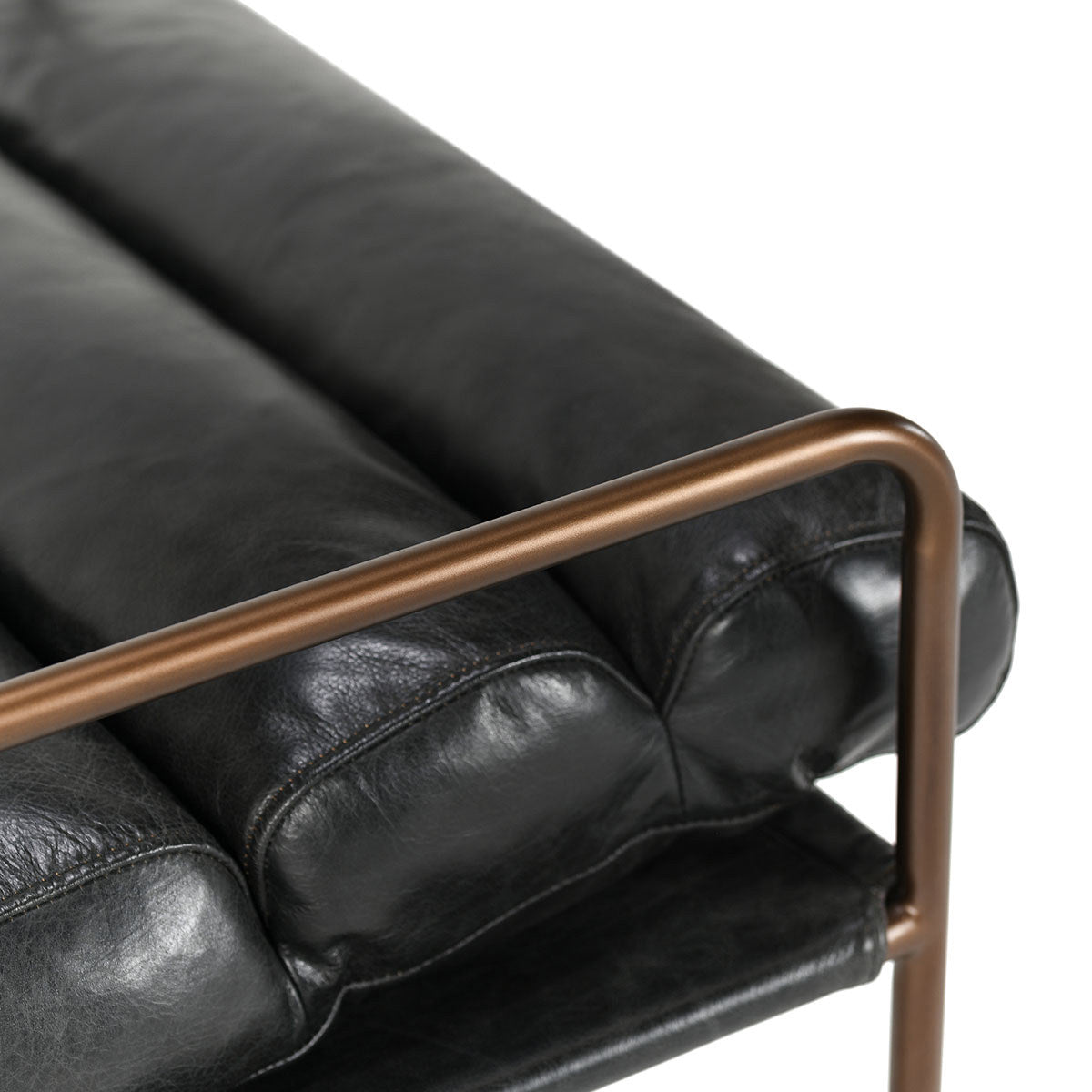 Jet Black Top Grain Leather Accent Chair Argo Accent Chair Collection