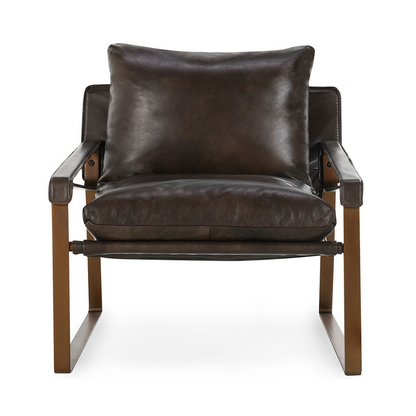 Truffle Brown Top Grain Leather Accent Chair Morgan Accent Chair Collection