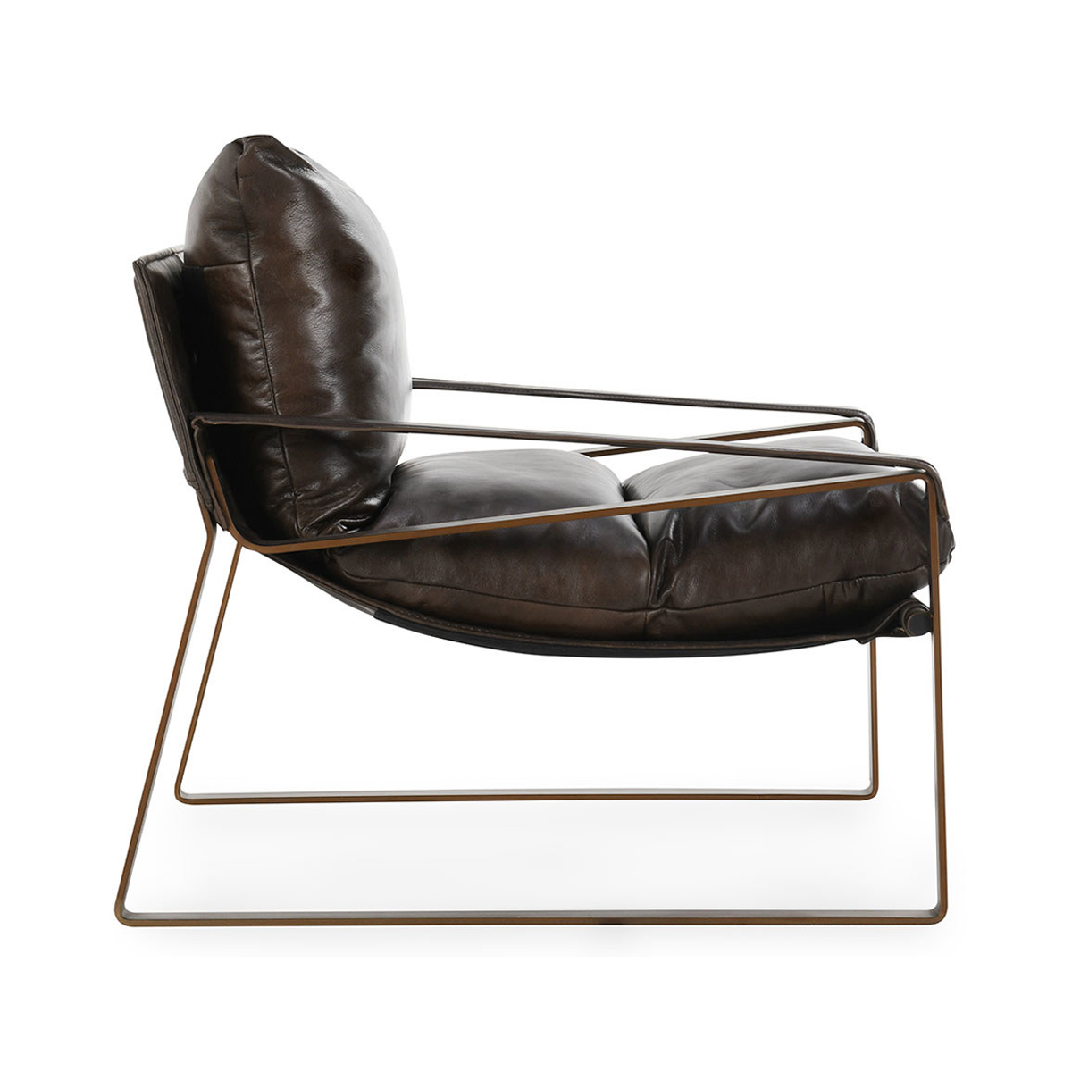 Truffle Brown Top Grain Leather Accent Chair Morgan Accent Chair Collection