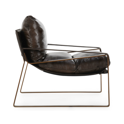 Truffle Brown Top Grain Leather Accent Chair Morgan Accent Chair Collection