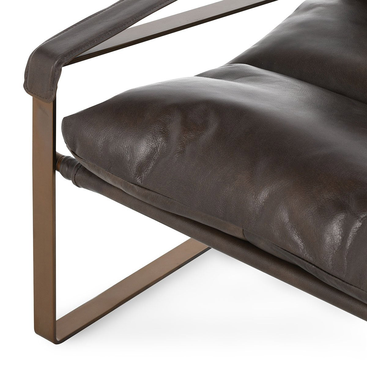 Truffle Brown Top Grain Leather Accent Chair Morgan Accent Chair Collection
