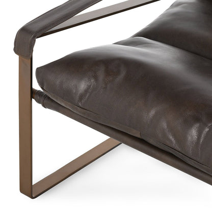 Truffle Brown Top Grain Leather Accent Chair Morgan Accent Chair Collection