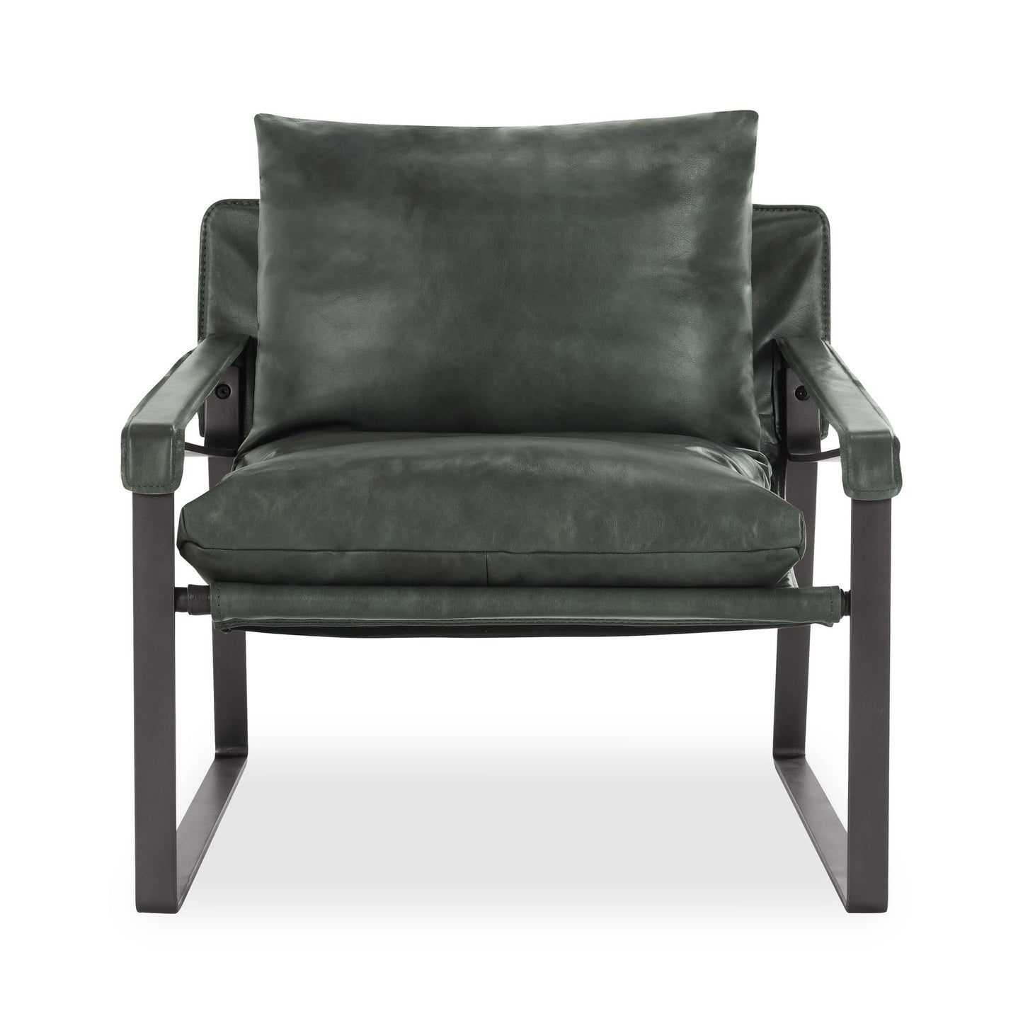 Forest Green Top Grain Leather Accent Chair Morgan Accent Chair Collection