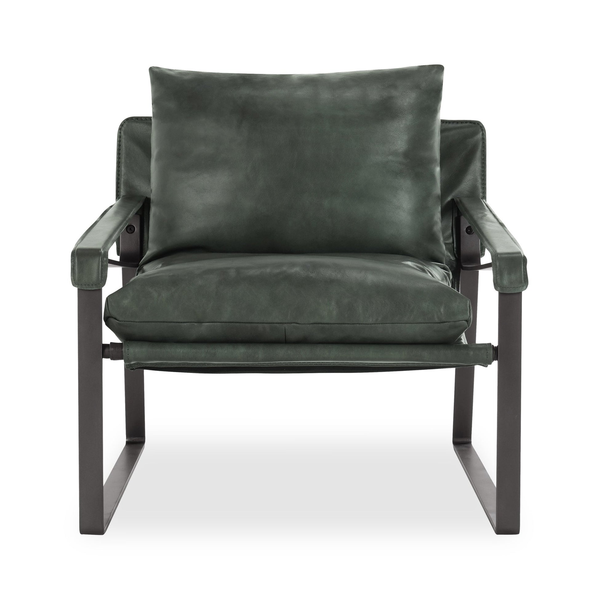 Forest Green Top Grain Leather Accent Chair Morgan Accent Chair Collection