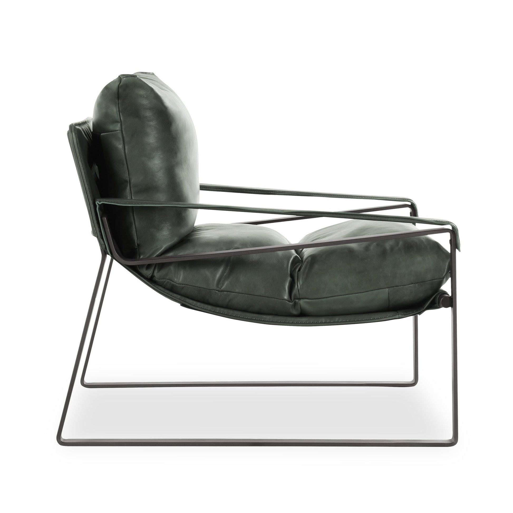 Forest Green Top Grain Leather Accent Chair Morgan Accent Chair Collection
