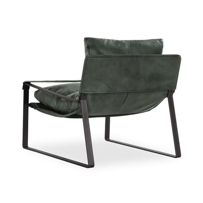 Forest Green Top Grain Leather Accent Chair Morgan Accent Chair Collection