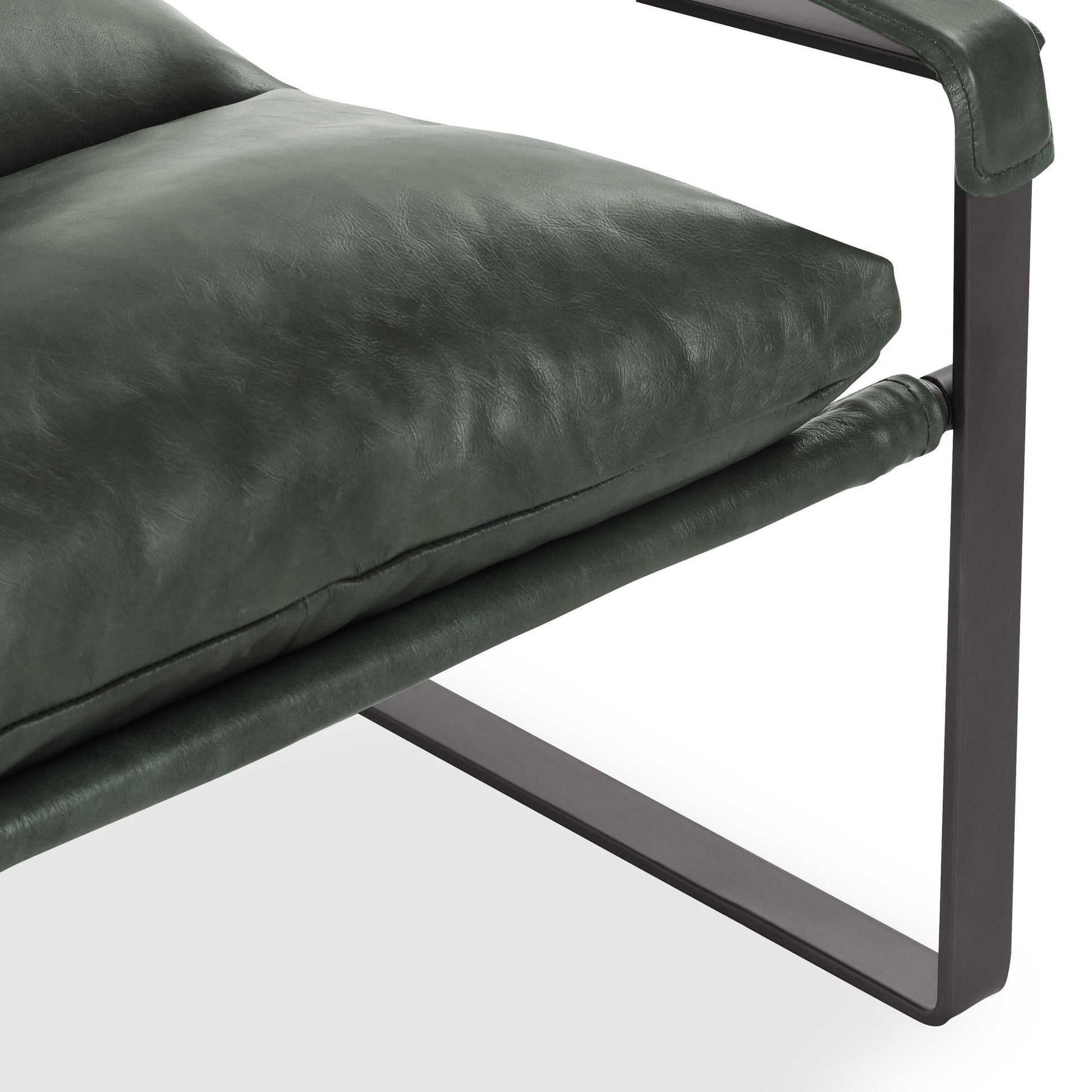 Forest Green Top Grain Leather Accent Chair Morgan Accent Chair Collection