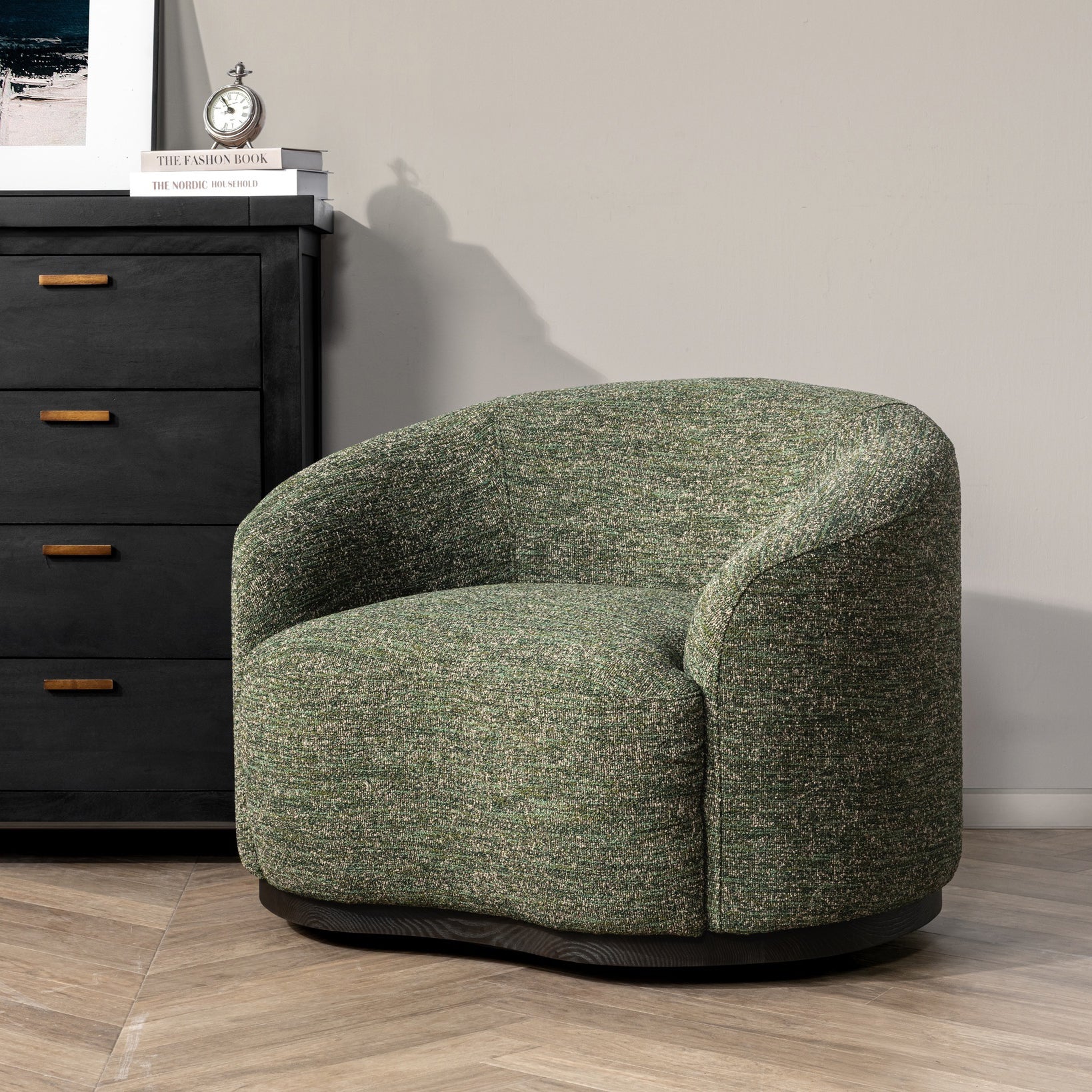 Antique Green 100% Polyester Accent Chair Beverly Swivel Chair Collection